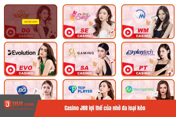 Casino J88 lợi thế của nhờ đa loại kèo