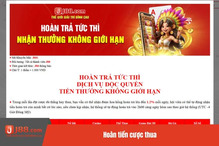 Hoàn tiền cược thua